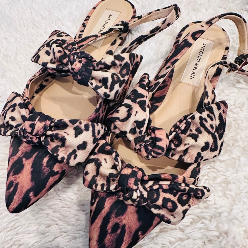 Antonio Melani Brown and Black Leopard Flats